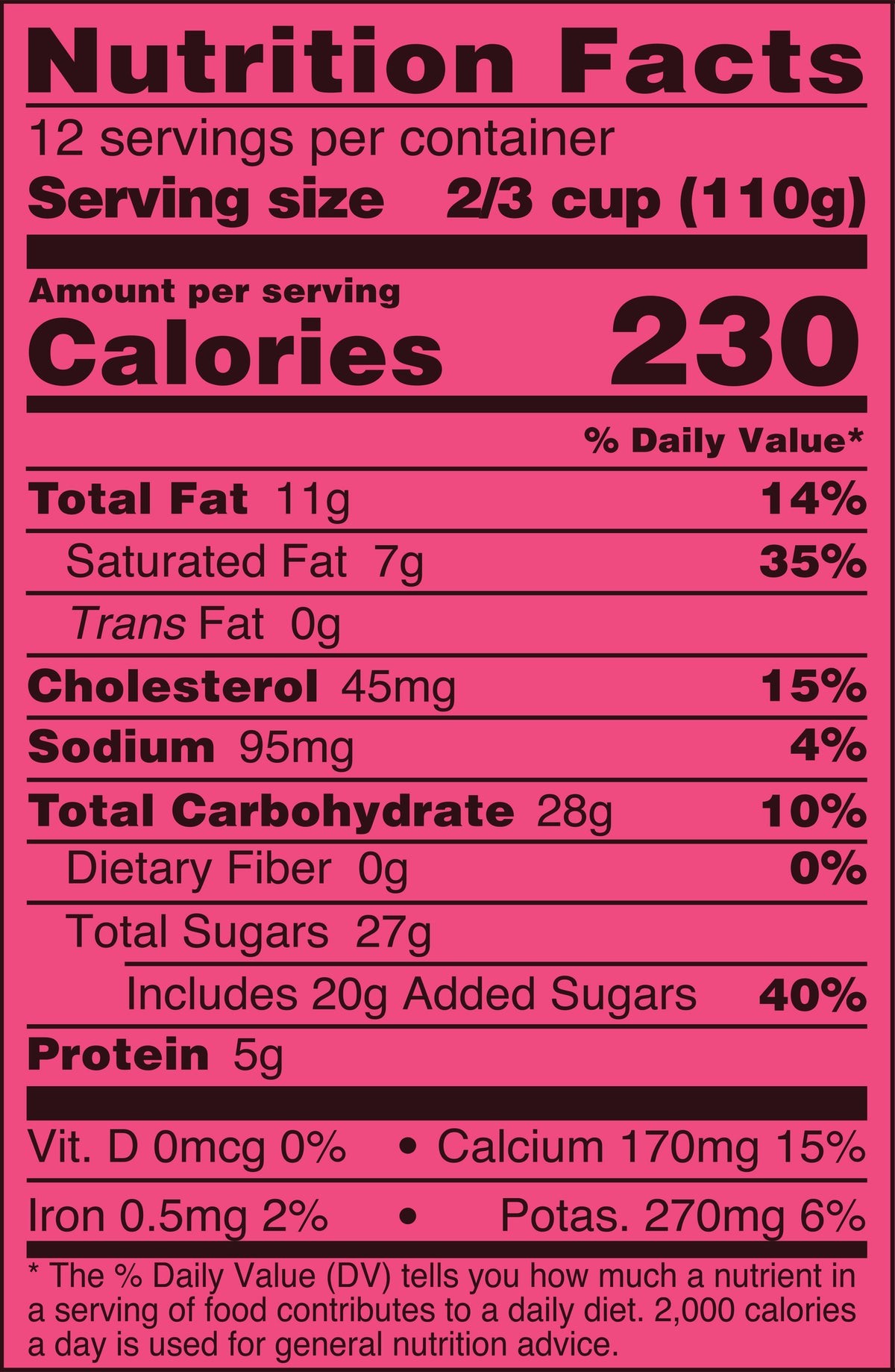 Blue Bell Ultimate Neapolitan Ice Cream Half Gallons Nutrition Facts label showing a serving size of 2/3 cup (110g) with 230 calories, listing nutrients such as total fat, cholesterol, sodium, and protein per serving.